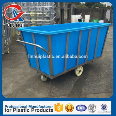 China factory rotomolding laundry cart plastic container made of lldpe