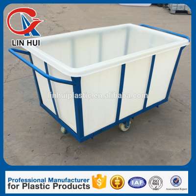 100 gallon Heavy duty rotomoulding Poly hospital plastic laundry cart commercial size 960*750*690 mm