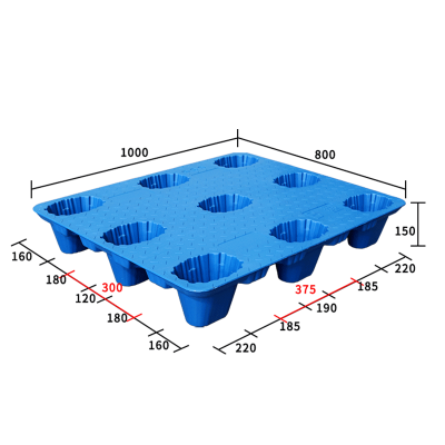 Nine foot Blow molding HDPE plastic pallet